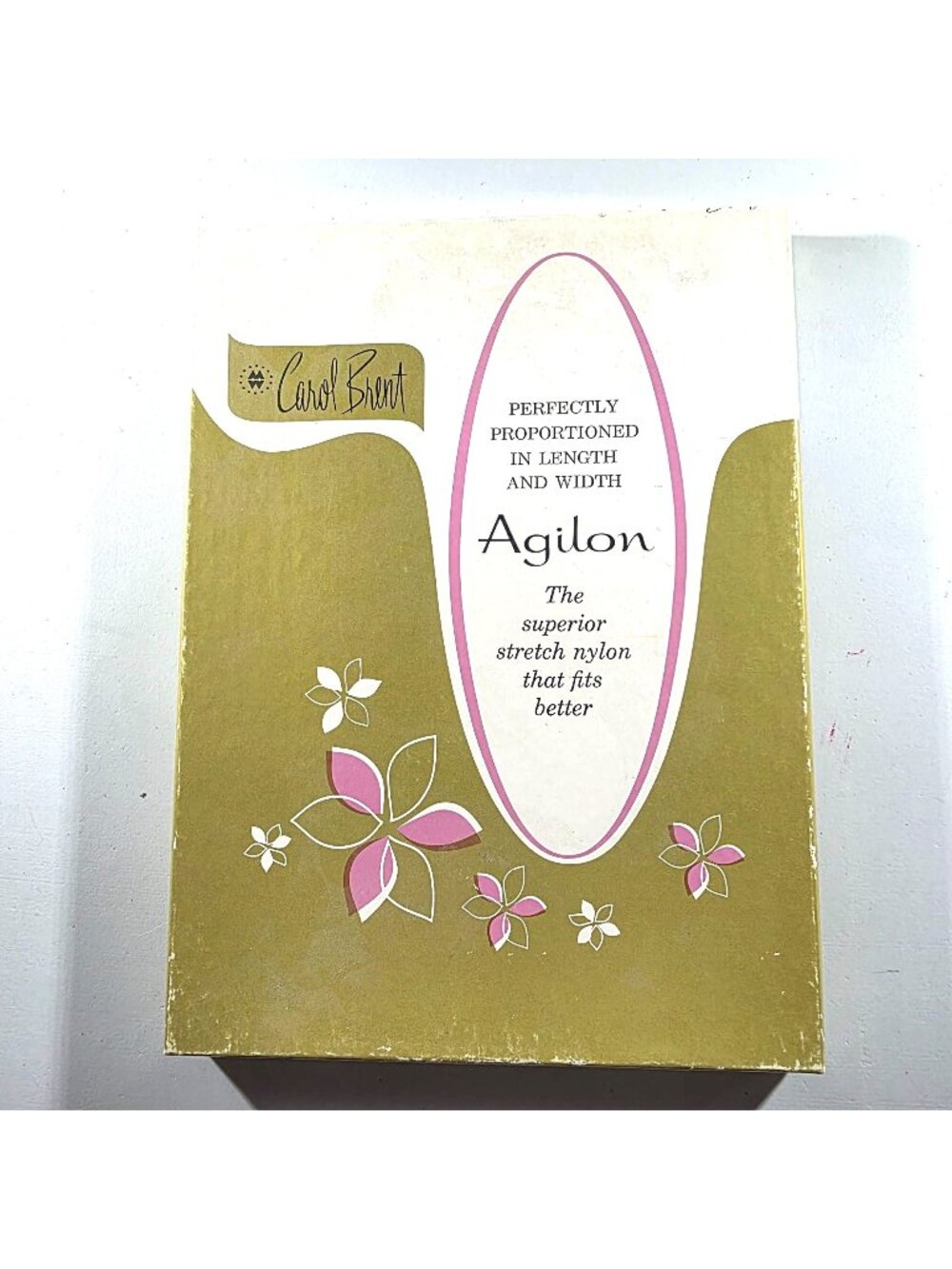Vtg hose Carol Brent Agilon Nylon Stocking Beige Hosiery career office